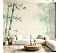 Buohwiwe Mural Wallpaper Bamboo Pattern, 3D Effect Panoramic Photo Wallpaper Chinese Style Non-Woven Murals 150x105 cm Art Print Wall Poster Mural Bedrooms Living Room Modern Decoration M.101
