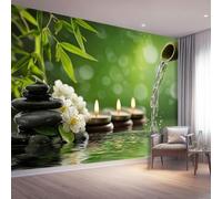 Buohwiwe Mural Wallpaper Bamboo Stone, 3D Effect Panoramic Photo Wallpaper Zen Theme Non-Woven Murals 250x175 cm Art Print Wall Poster Mural Bedrooms Living Room Modern Decoration w.3579