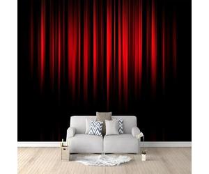 Buohwiwe Mural Wallpaper Black Red, 3D Effect Panoramic Photo Wallpaper Black Red Non-Woven Murals 300x210 cm Art Print Wall Poster Mural Bedrooms Living Room Modern Decoration w.6515