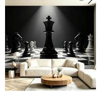 Buohwiwe Mural Wallpaper Chess, 3D Effect Panoramic Photo Wallpaper Chess Pattern Non-Woven Murals 250x175 cm Art Print Wall Poster Mural Bedrooms Living Room Modern Decoration M.1076