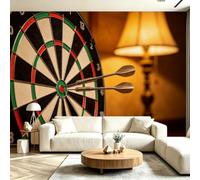 Buohwiwe Mural Wallpaper Darts, 3D Effect Panoramic Photo Wallpaper Dart Board Bullseye Non-Woven Murals 200x140 cm Art Print Wall Poster Mural Bedrooms Living Room Modern Decoration M.597