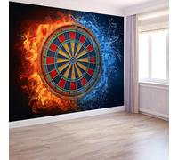 Buohwiwe Mural Wallpaper Darts, 3D Effect Panoramic Photo Wallpaper Dart Board Non-Woven Murals 450x315 cm Art Print Wall Poster Mural Bedrooms Living Room Modern Decoration w.450