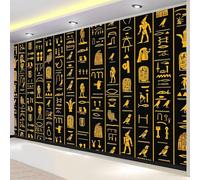 Buohwiwe Mural Wallpaper Egyptian Symbols, 3D Panoramic Photo Wallpaper Ancient Egypt Non-Woven Murals 250x175 cm Art Print Wall Mural Bedrooms Living Room Modern Design Poster Picture q.3330