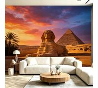 Buohwiwe Mural Wallpaper Egyptian Theme, 3D Effect Panoramic Photo Wallpaper Pyramid Non-Woven Murals 250x175 cm Art Print Wall Poster Mural Bedrooms Living Room Modern Decoration M.914