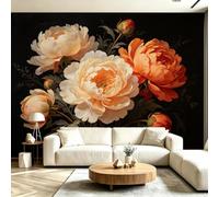 Buohwiwe Mural Wallpaper Floral Theme, 3D Effect Panoramic Photo Wallpaper Flower Pattern Non-Woven Murals 200x140 cm Art Print Wall Poster Mural Bedrooms Living Room Modern Decoration M.2553