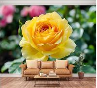 Buohwiwe Mural Wallpaper Floral Theme, 3D Effect Panoramic Photo Wallpaper Flowers Non-Woven Murals 450x315 cm Art Print Wall Poster Mural Bedrooms Living Room Modern Decoration q.6405