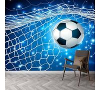 Buohwiwe Mural Wallpaper Football Sports, 3D Effect Panoramic Photo Wallpaper Goal Non-Woven Murals 300x210 cm Art Print Wall Poster Mural Bedrooms Living Room Modern Decoration q.6617