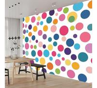 Buohwiwe Mural Wallpaper Geometry Dots, 3D Effect Panoramic Photo Wallpaper Color Dots Non-Woven Murals 150x105 cm Art Print Wall Poster Mural Bedrooms Living Room Modern Decoration w.3415