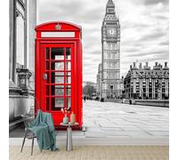 Buohwiwe Mural Wallpaper London, 3D Effect Panoramic Photo Wallpaper London Non-Woven Murals 400x280 cm Art Print Wall Poster Mural Bedrooms Living Room Modern Decoration w.2790