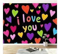 Buohwiwe Mural Wallpaper Love, 3D Effect Panoramic Photo Wallpaper Romance Theme Non-Woven Murals 430x300 cm Art Print Wall Poster Mural Bedrooms Living Room Modern Decoration w.3205