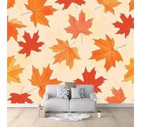 Buohwiwe Mural Wallpaper Maple Leaf, 3D Panoramic Photo Wallpaper Autumn Maple Leaves Non-Woven Murals 150x105 cm Art Print Wall Mural Bedrooms Living Room Modern Design Poster Picture q.4525