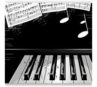 Buohwiwe Mural Wallpaper Music Notes, 3D Panoramic Photo Wallpaper Black Sheet Music Non-Woven Murals 450x315 cm Art Print Wall Mural Bedrooms Living Room Modern Design Poster Picture q.4118