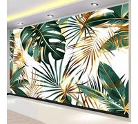 Buohwiwe Mural Wallpaper Palm Leaves, 3D Effect Panoramic Photo Wallpaper Tropical Palm Leaves Non-Woven Murals 200x140 cm Art Print Wall Poster Mural Bedrooms Living Room Modern Decoration w.3669
