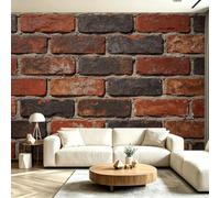 Buohwiwe Mural Wallpaper Retro Brick Wall, 3D Effect Panoramic Photo Wallpaper Red Brick Wall Non-Woven Murals 450x315 cm Art Print Walls Poster Mural Bedrooms Living Room Modern Decoration M.288