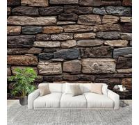 Buohwiwe Mural Wallpaper Stone Wall, 3D Effect Panoramic Photo Wallpaper Retro Wall Non-Woven Murals 150x105 cm Art Print Wall Poster Mural Bedrooms Living Room Modern Decoration w.3613