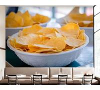 Buohwiwe Mural Wallpaper Tortillas, 3D Panoramic Photo Wallpaper Food Tortilla Non-Woven Murals 150x105 cm Art Print Wall Mural Bedrooms Living Room Modern Design Poster Picture q.2904