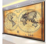 Buohwiwe Mural Wallpaper World Map, 3D Effect Panoramic Photo Wallpaper World Map Non-Woven Murals 450x315 cm Art Print Wall Poster Mural Bedrooms Living Room Modern Decoration w.4152
