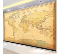 Buohwiwe Mural Wallpaper World Map, 3D Panoramic Photo Wallpaper World Map Non-Woven Murals 250x175 cm Art Print Wall Mural Bedrooms Living Room Modern Design Poster Picture q7867