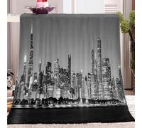 Buohwiwe New York Blanket Grey Throw Blanket Fluffy Fleece Blanket New York 3D Printing Warm Flannel Blankets 130x150 cm Super Soft Cozy for Travel Couch Sofa Bed m9263