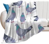 Buohwiwe Pigeon Blanket Animal Bird Throw Blanket Fluffy Fleece Blanket Pigeon 3D Printing Warm Flannel Blankets 100x130 cm Super Soft Cozy for Travel Couch Sofa Bed 5510y