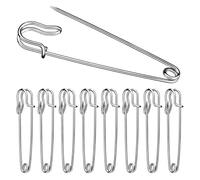 BUOKKON 30Pcs 2" Large Safety Pins, Silvery Heavy Duty Safety Pins