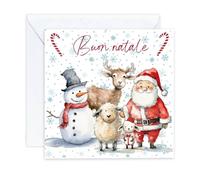 BUON NATALE ITALY ITALIAN CHRISTMAS Card CUTE SNOWMAN FATHER CHRISTMAS