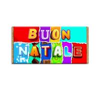 Buon Natale Merry Christmas Xmas Italian Chocolate Bar Wrapper Novelty Gift Present (Without Chocolate Bar)