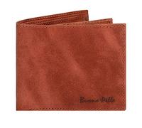 Buono Pelle Mens Brown RFID Blocking Distressed Hunter Leather Wallet with Secure Coin Pocket & ID Window Gift Boxed (Distressed Crunch Tan)