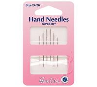 Buosha - Assorted Upholstery Needles No. 24 to 26: Tapestry, Embroidery, Canvas Embroidery - Grey, Blunt Point, Metal, 6 Pack