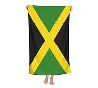 Buosha Beach Towel Jamaica Flag Jamaican Microfiber Large Bath Towel for Adults Absorbent Quick Dry Beach Blanket 80X130CM
