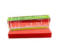 Buosha London Skyline Crystal Ornament, 3D Laser Engraved Glass Souvenir, British Landmark Display Piece, London Gift Decor for Home or Office