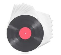 BUOSHUO Pack of 50 Vinyl Record Inner Sleeves 12 Inch Antistatic Premium HDPE 50 Micron for Lorde/Kraftwerk Vinyl LPs Round Bottom Vinyl Protective Sleeves, Transparent Record Sleeves