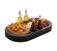 Buoyant Snack Tray, Floating Beverage Rack, Pool Drink Carrier with Spacious Sections, Lightweight Food Organizer, Refreshment Holder with Modern Design, Swim Accessory for Shallow Water
