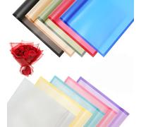 Bupduq 30 Sheets 10-Color Flower Bouquet Wrapping Paper ，Florist Supplies Fully Water-Resistant Floral Bouquet Wrapping Paper Bouquet Accessorie，Flower Shop Packaging Pape for DIY Gift Wedding