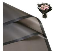 Bupduq 30 Sheets Black Edge Flower Bouquet Wrapping Paper，Florist Supplies Fully Water-Resistant Floral Bouquet Wrapping Paper Bouquet Accessorie，Flower Shop Packaging Pape for DIY Gift Wedding