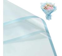 Bupduq 30 Sheets Light Blue Flower Bouquet Wrapping Paper，Florist Supplies Fully Water-Resistant Floral Bouquet Wrapping Paper Bouquet Accessorie，Flower Shop Packaging Pape for DIY Gift Wedding