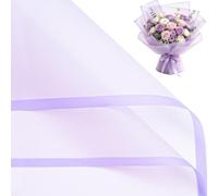 Bupduq 30 Sheets Lilac Cellophane Flower Bouquet Wrapping Paper，Florist Supplies Fully Water-Resistant Floral Bouquet Wrapping Paper Bouquet Accessorie，Flower Shop Packaging Pape for DIY Gift Wedding
