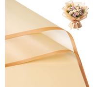 Bupduq 30 Sheets Tan Flower Bouquet Wrapping Paper，Florist Supplies Fully Water-Resistant Floral Bouquet Wrapping Paper Bouquet Accessorie，Flower Shop Packaging Pape for DIY Gift Wedding Birthday