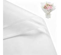 Bupduq 30 Sheets Translucent White Edge Flower Bouquet Wrapping Paper，Florist Supplies Fully Water-Resistant Floral Bouquet Wrapping Paper Bouquet Accessorie，Flower Shop Packaging Pape for DIY Gift