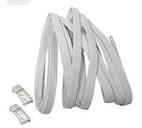 BupiMufi Elastic Shoes Laces Glitter Shoelace Flat - No Tie Needed Quick release Buckle for Casual Walking Shoes Sneakers 100cm White