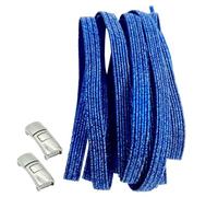 BupiMufi Elastic Shoes Laces Glitter Shoelace Flat - No Tie Needed Quick release Buckle for Casual Walking Shoes Sneakers 100cm Blue