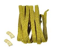 BupiMufi Elastic Shoes Laces Glitter Shoelace Flat - No Tie Needed Quick release Buckle for Casual Walking Shoes Sneakers 100cm Gold