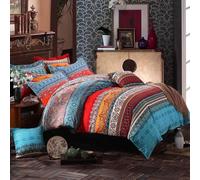 BUPIRD Boho Queen Duvet Cover, Brushed Microfiber Ethnic Bohemian Colorful Bedding Set Yellow Orange Geo Bohemian Print Duvet Cover, with Zipper Closure, Luxury Soft Durable Comfort Breathable