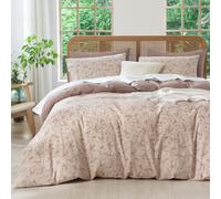 BUPIRD Comforter Queen Set Floral 3 Pieces Soft Cute Fresh Floral Bedding Lightweight Garden Style Floral Botanical Comforter for All Seasons and 2 Pillowcases