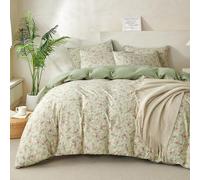 BUPIRD Floral Comforter Queen Set 3 Pieces Soft Cute Fresh Floral Bedding Lightweight Garden Style Floral Botanical Comforter for All Seasons and 2 Pillowcases