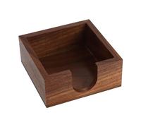 Buqoo Walnut Wooden Sticky Note Holder, Self Stick Note Holder Memo Pad Holder Dispenser Organizer, Post It Note Dispenser Cube Holder for 3 x 3 Sticky Notes for School Office Home Desk Accessories