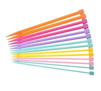 Buqpow 14 PCS Knitting Needles 4 mm-10 mm, Single Pointed Plastic Knitting Needles Set Extra Long Straight Knitting Set