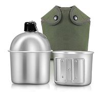Buqpow Outdoor Canteen Cookware Set Canteen Cup Portable Water Bottle with Grab Handle Cup for Outdoor Camping Hiking