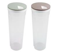 Buqpow Plastic Spaghetti Container Noodle Pasta Storage Jar with Locking Lid Clear Dry Food Keeper Canister Cereal Crisper Box