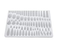 Buqpow Stud Earrings Silicone Mold with 41 Paired Shapes, Rectangle Teardrop Dangle UV Resin Mold, Cabochon Jewelry Making Mold